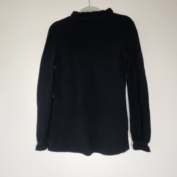 COS Black Mock Ruffle Collar Wool Sweater - Picture 3 of 6